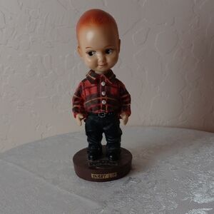 Vintage Buddy Lee Denim Advertising Bobblehead Doll with Plaid Shirt